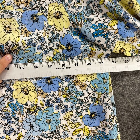 5/$45 INC International Concepts Shirt Women PXL Petite Blue Floral Button Up - Picture 8 of 10